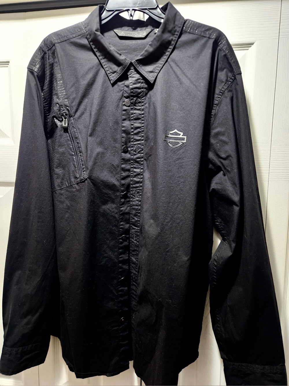 Harley-Davidson Men's Black Button-Front Shirt Jacket